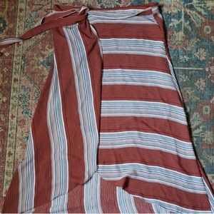 Striped Wrap Skirt